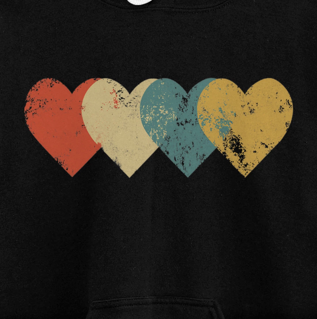 Vintage Hearts Cool Retro Valentines Day Pullover Hoodie