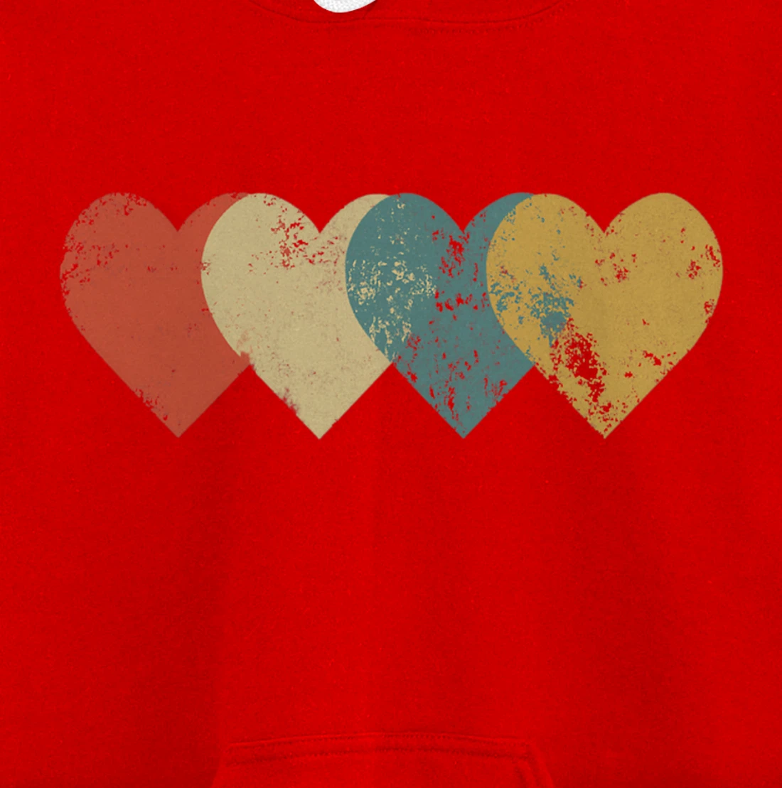Vintage Hearts Cool Retro Valentines Day Pullover Hoodie