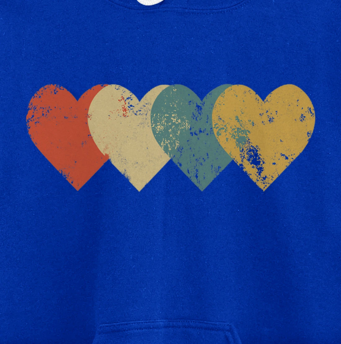 Vintage Hearts Cool Retro Valentines Day Pullover Hoodie