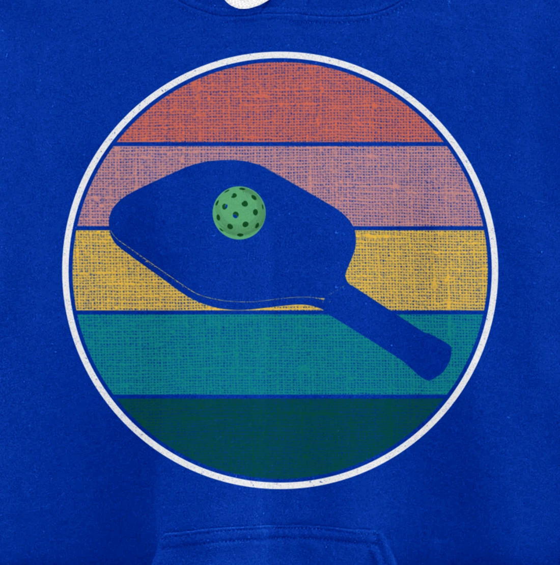 Pickleball Vintage Retro Sunset Ball - Funny Pickleball Joke Pullover Hoodie