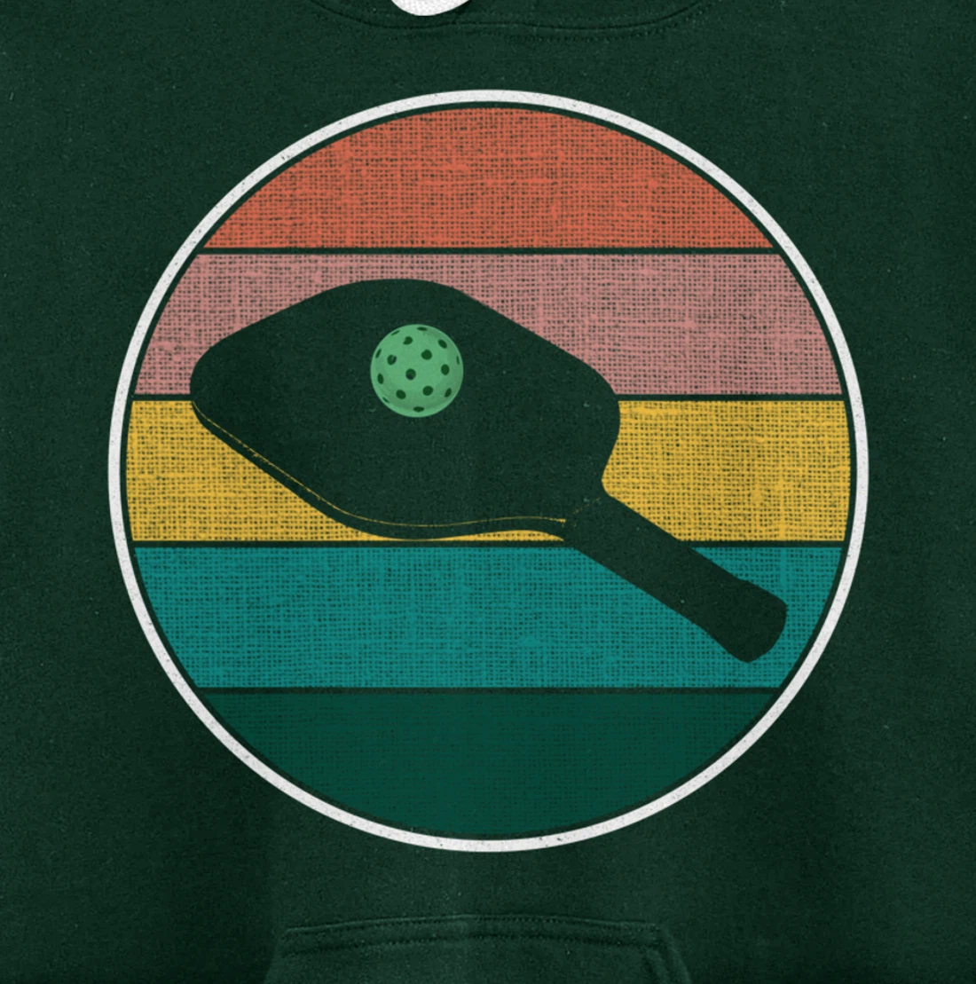 Pickleball Vintage Retro Sunset Ball - Funny Pickleball Joke Pullover Hoodie