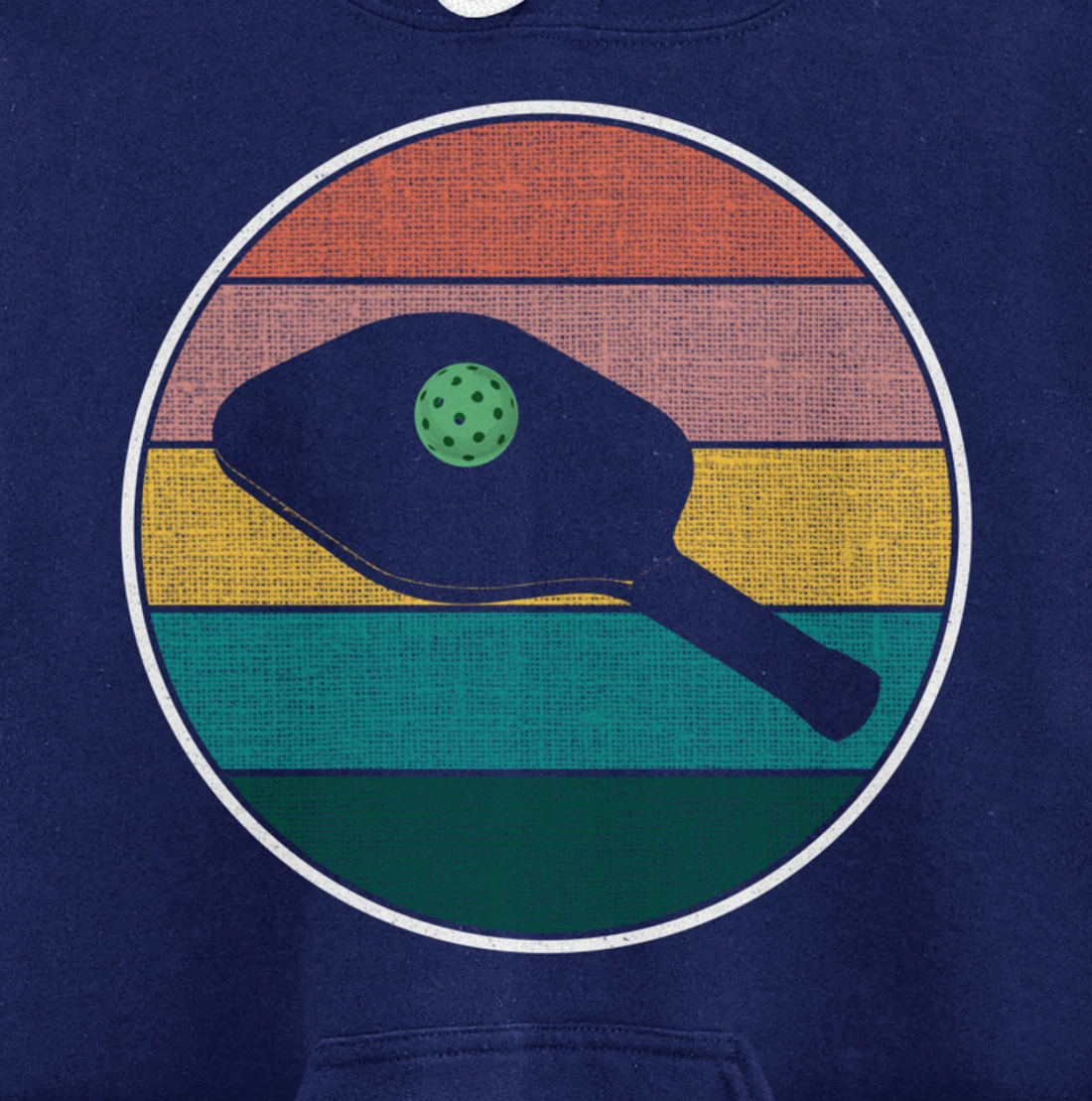 Pickleball Vintage Retro Sunset Ball - Funny Pickleball Joke Pullover Hoodie