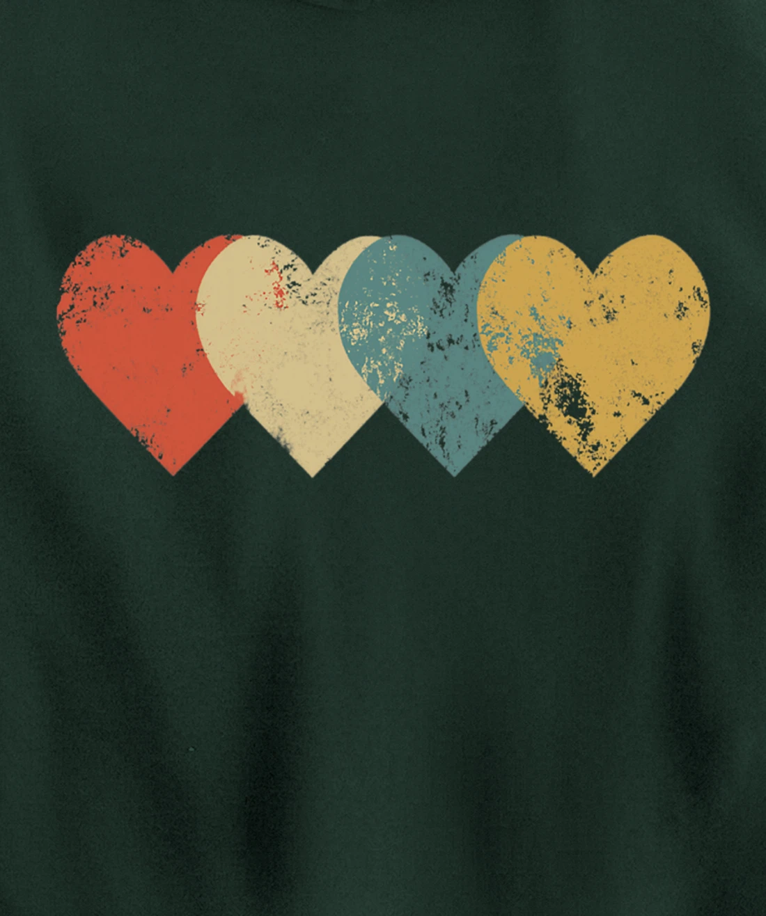 Vintage Hearts Cool Retro Valentines Day Pullover Hoodie