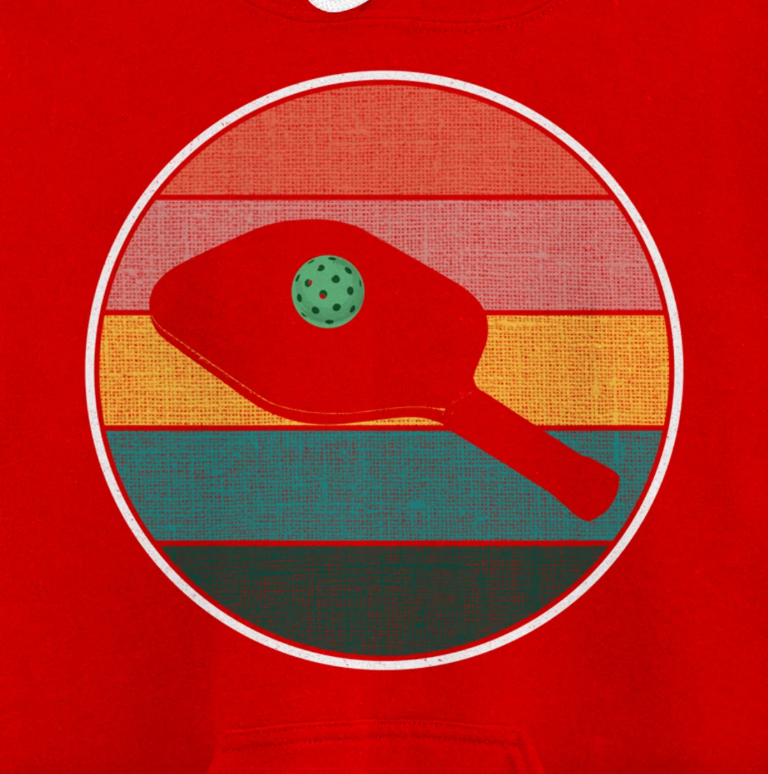 Pickleball Vintage Retro Sunset Ball - Funny Pickleball Joke Pullover Hoodie