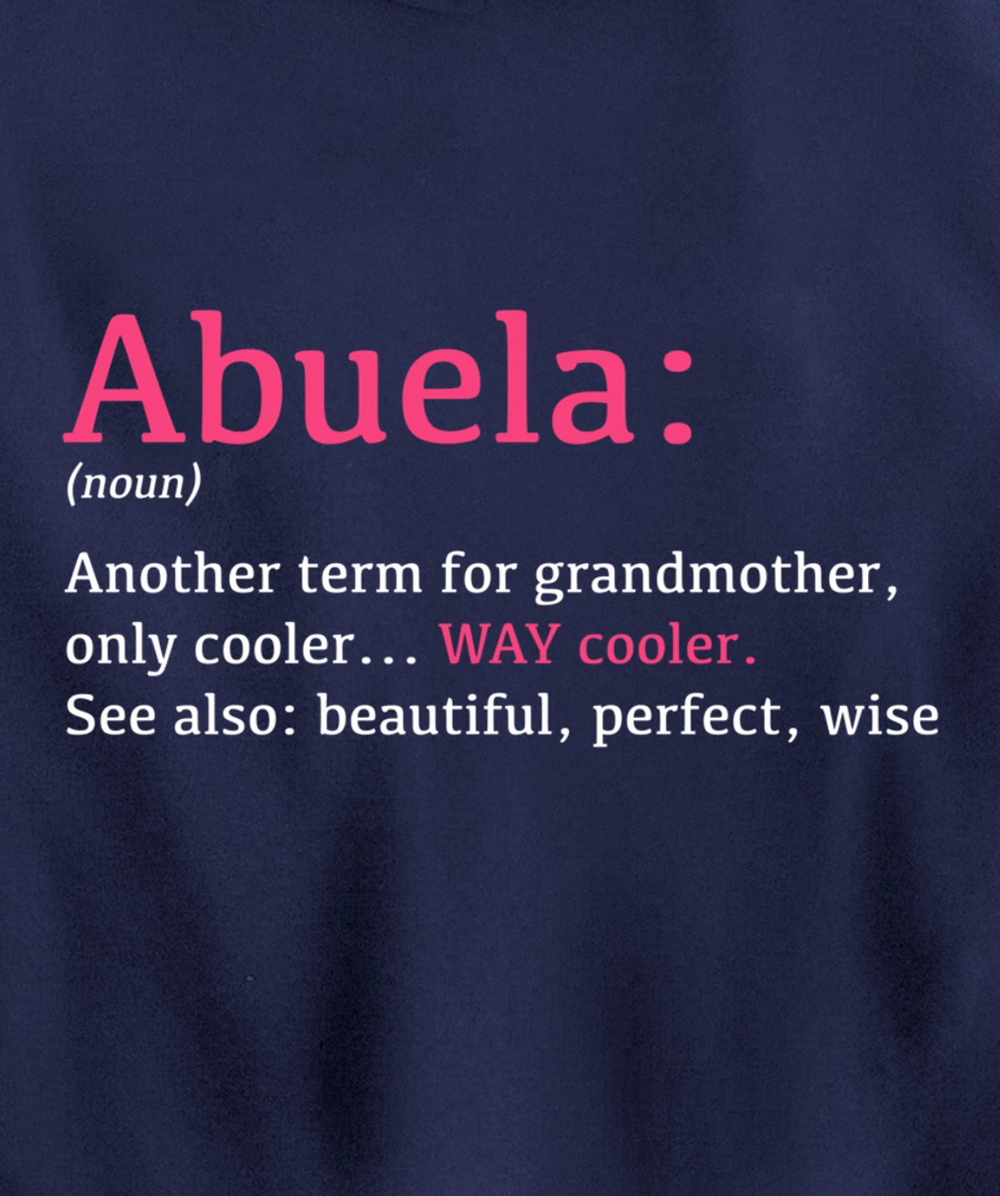Abuela: Funny Definition Noun - Another Term Pullover Hoodie
