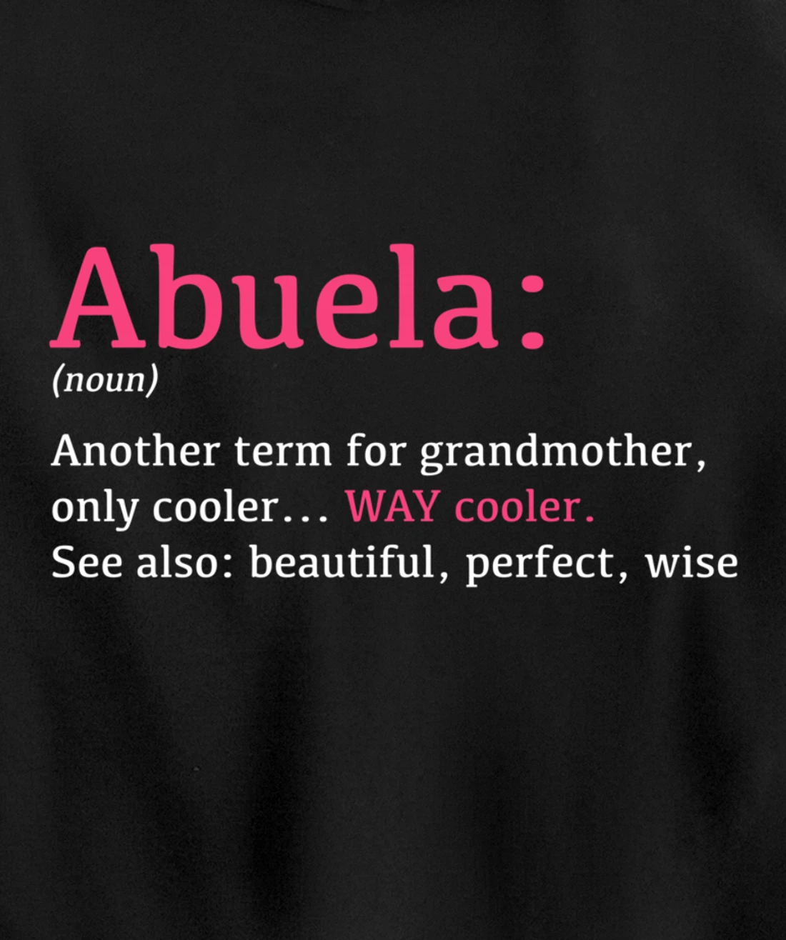 Abuela: Funny Definition Noun - Another Term Pullover Hoodie