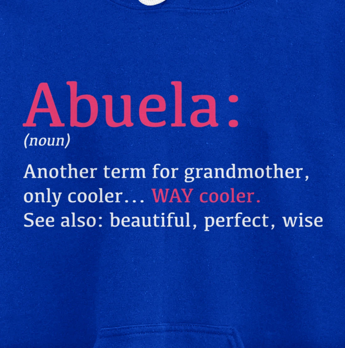 Abuela: Funny Definition Noun - Another Term Pullover Hoodie