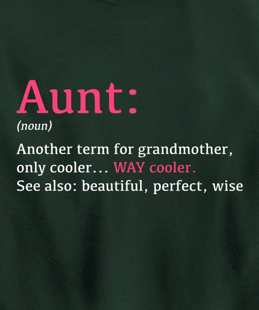 Aunt: Funny Definition Noun - Another Term Pullover Hoodie