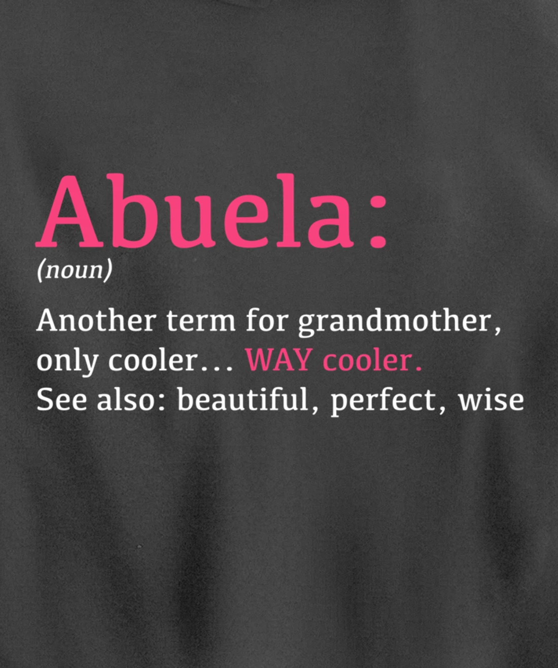 Abuela: Funny Definition Noun - Another Term Pullover Hoodie