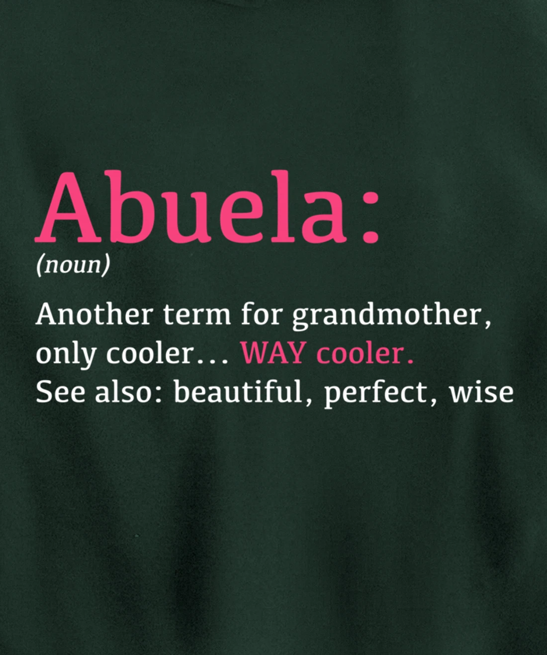 Abuela: Funny Definition Noun - Another Term Pullover Hoodie