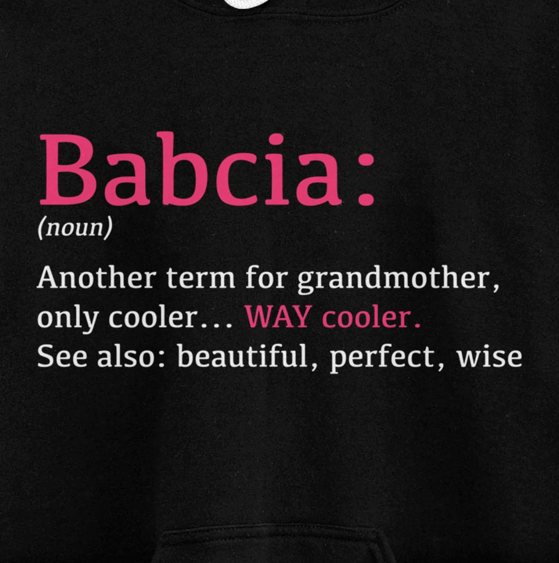 Babcia: Funny Definition Noun - Another Term Pullover Hoodie