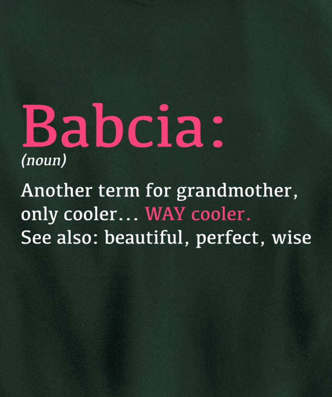 Babcia: Funny Definition Noun - Another Term Pullover Hoodie