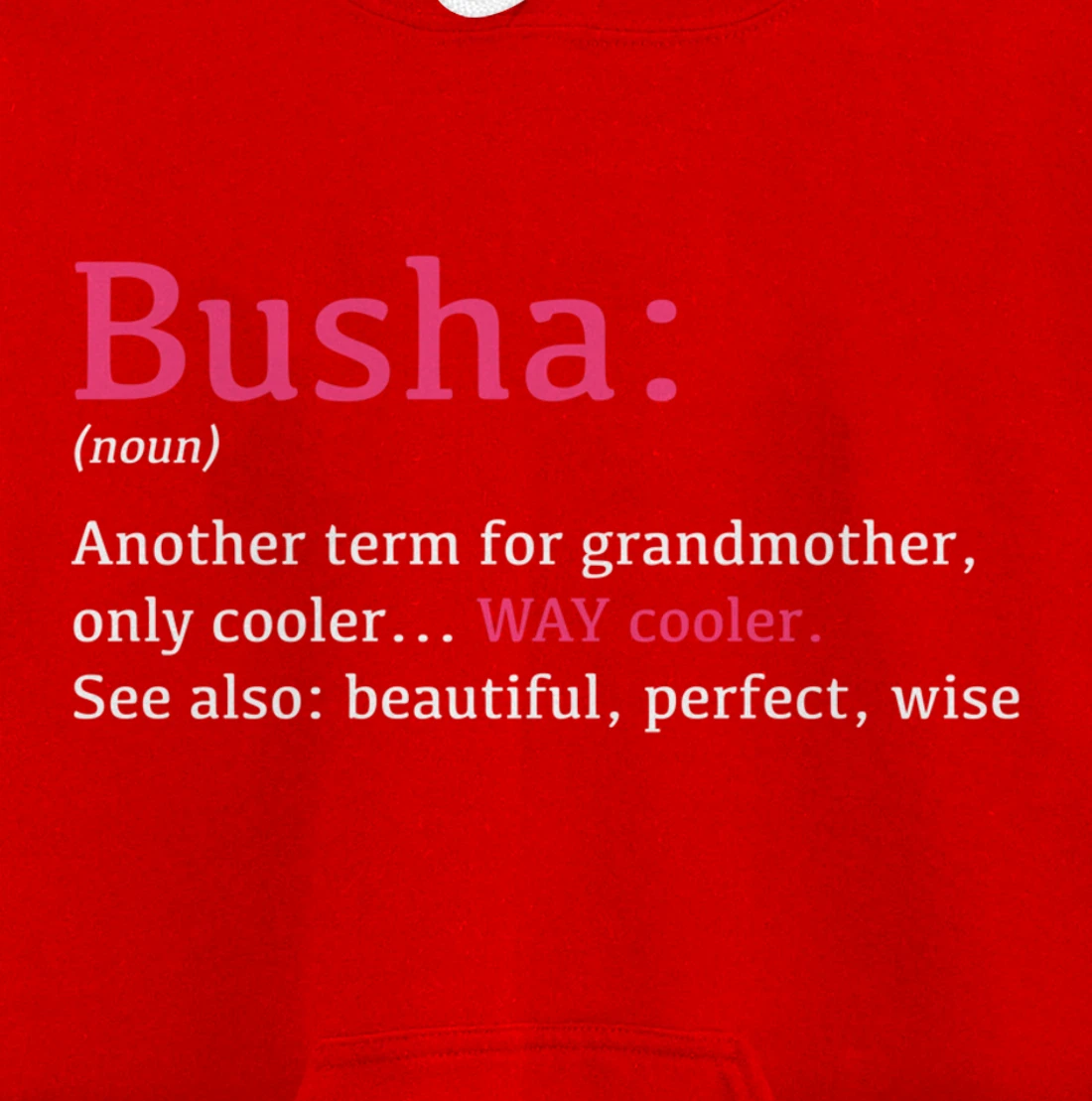Busha: Funny Definition Noun - Another Term Pullover Hoodie