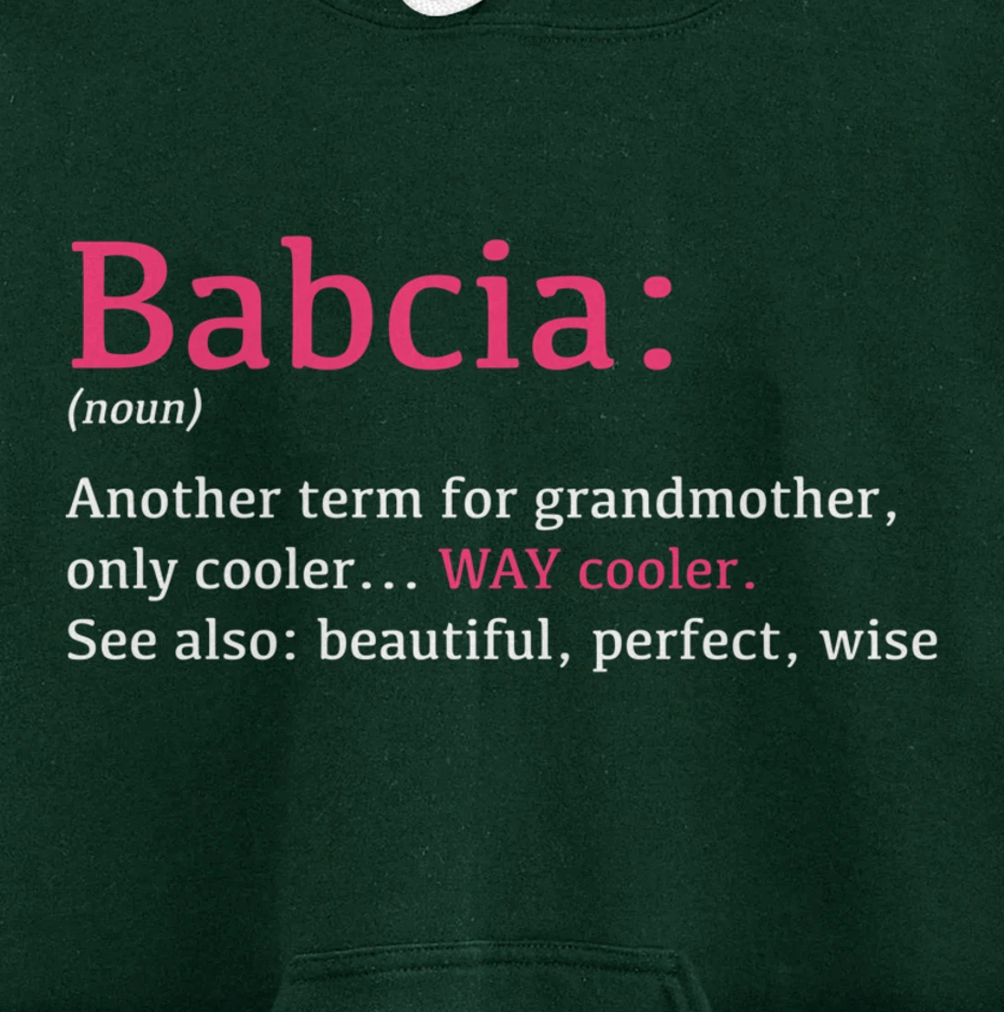 Babcia: Funny Definition Noun - Another Term Pullover Hoodie