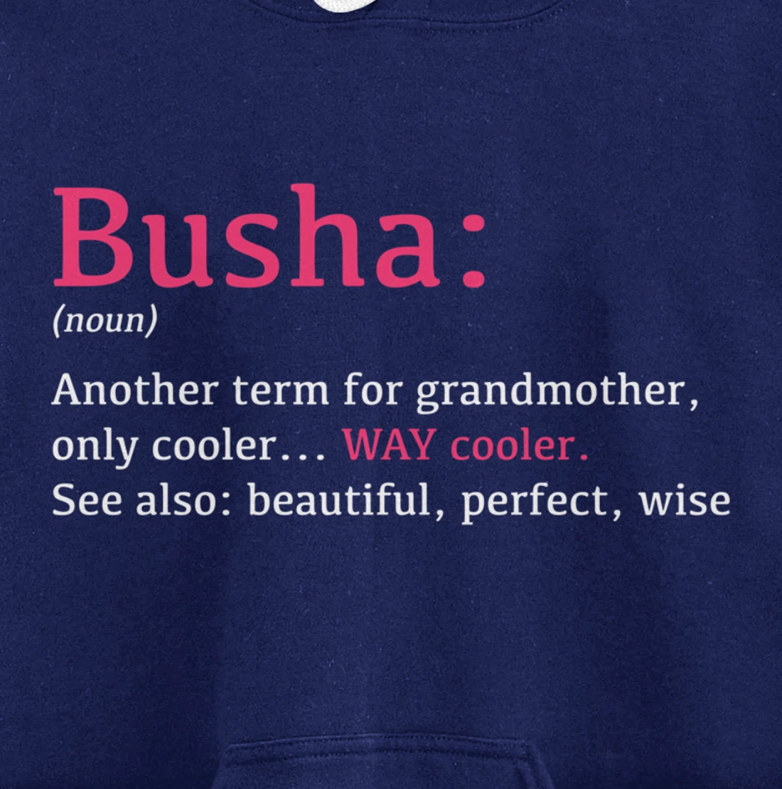 Busha: Funny Definition Noun - Another Term Pullover Hoodie