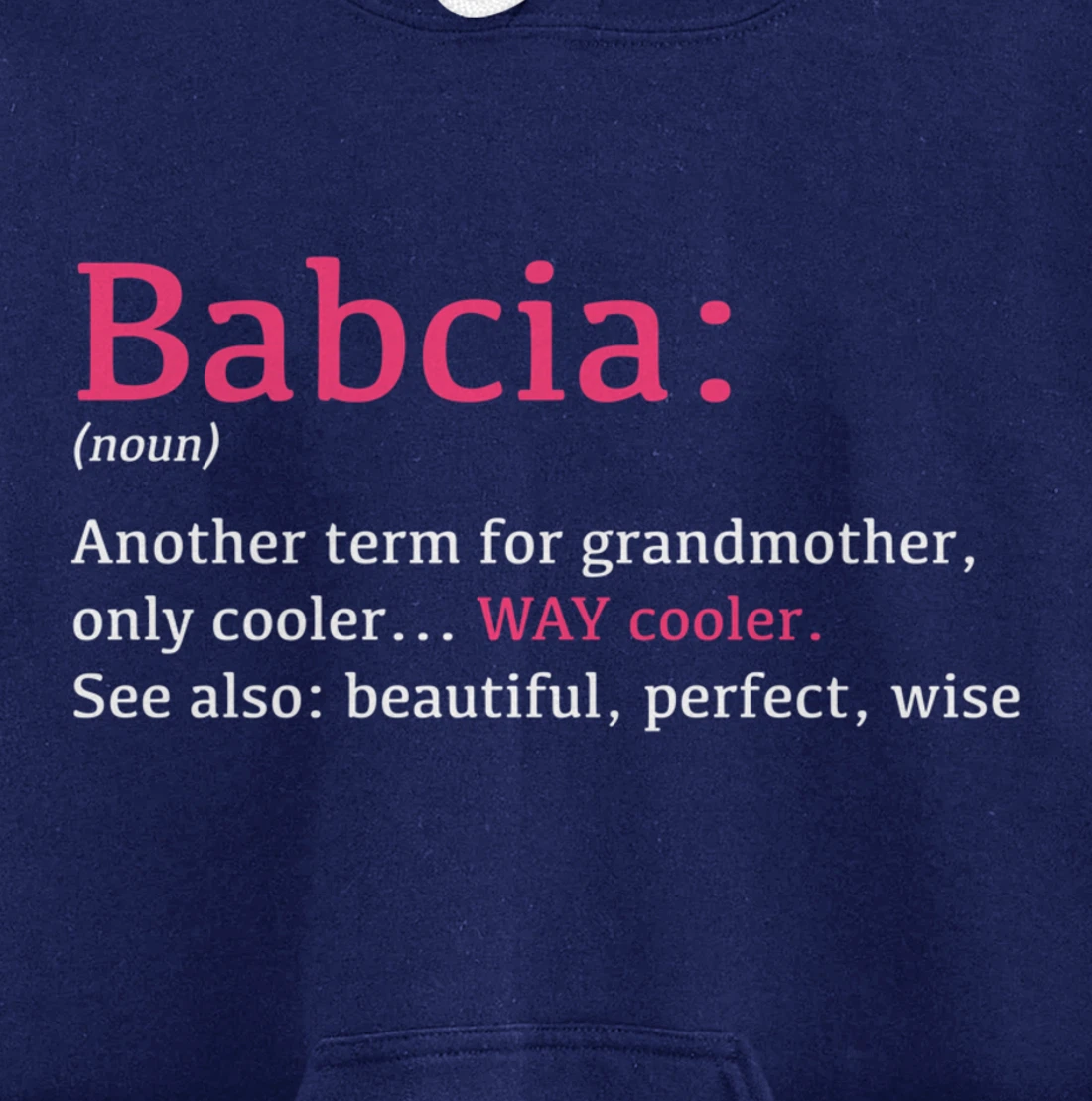 Babcia: Funny Definition Noun - Another Term Pullover Hoodie