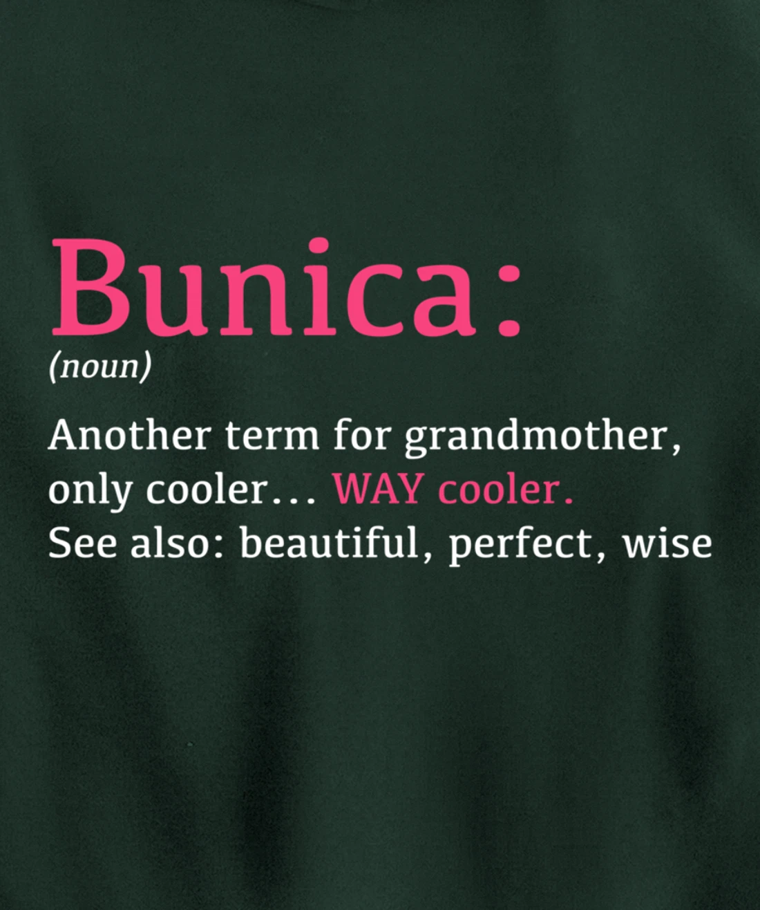 Bunica: Funny Definition Noun - Another Term Pullover Hoodie