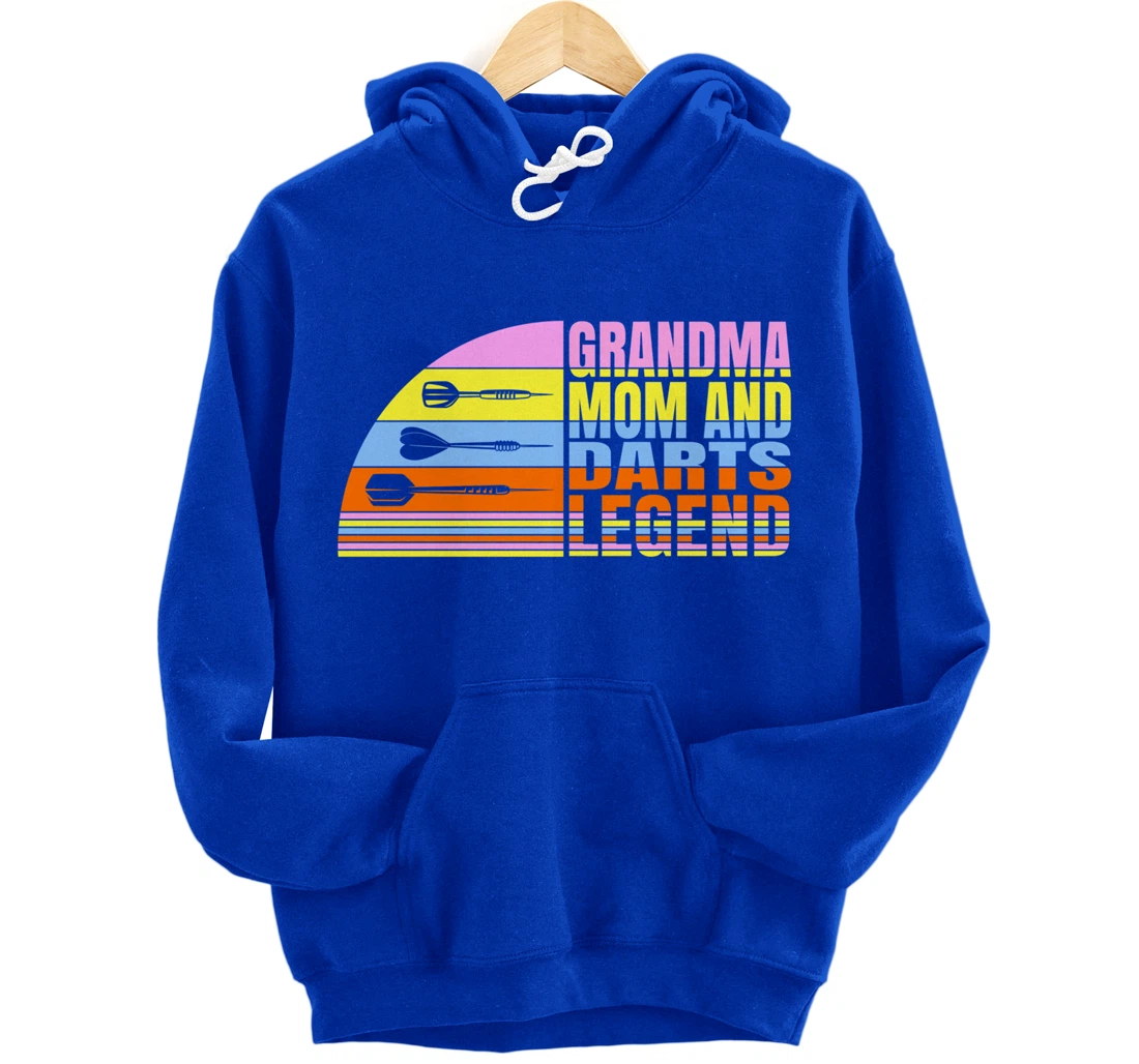Grandma Mom And Darts Legend, Dart Throwing Women Darts Pullover Hoodie