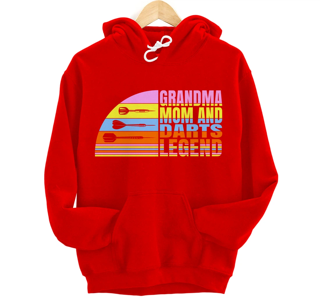 Grandma Mom And Darts Legend, Dart Throwing Women Darts Pullover Hoodie