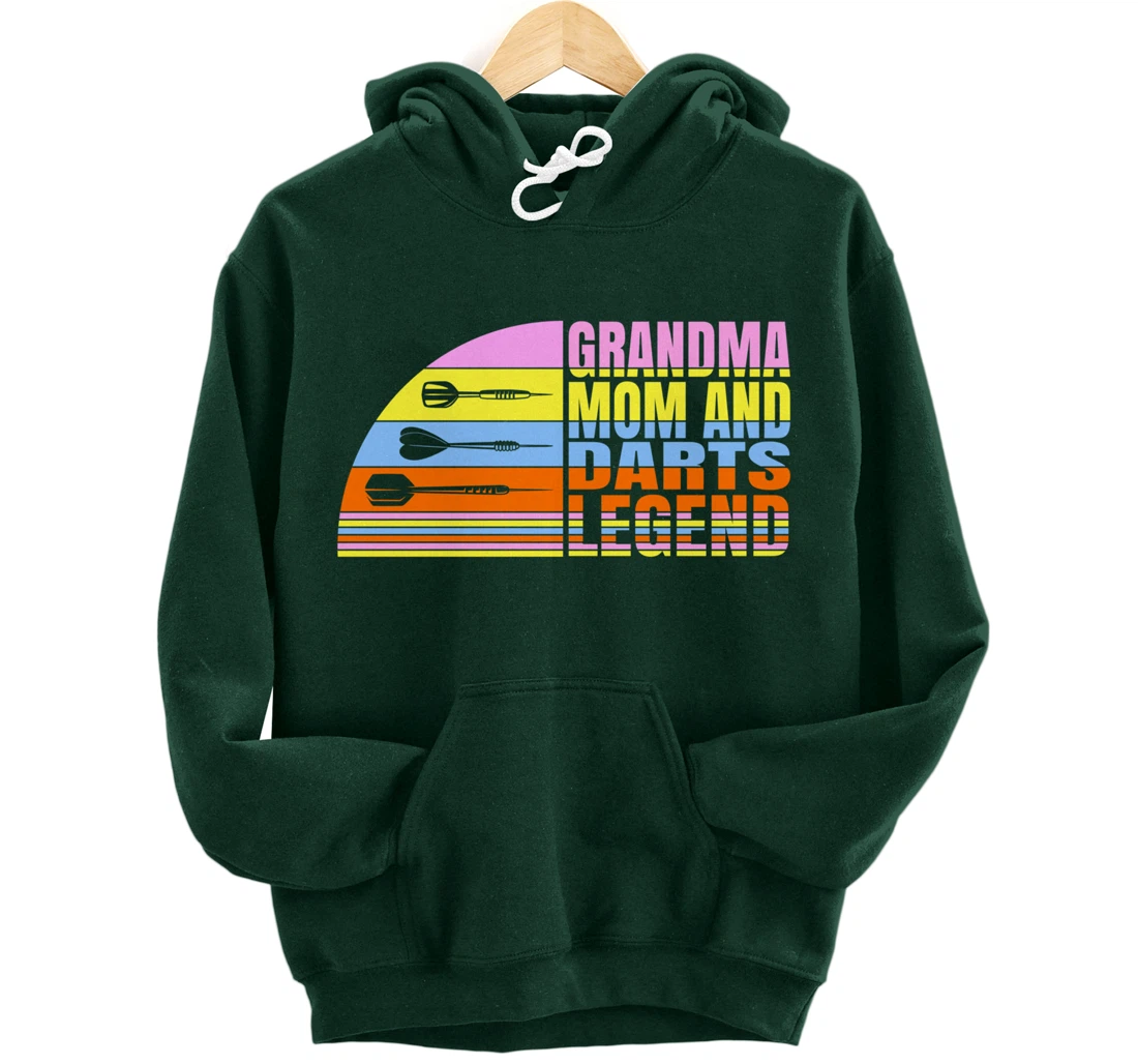 Grandma Mom And Darts Legend, Dart Throwing Women Darts Pullover Hoodie