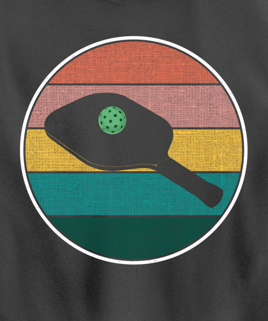 Pickleball Vintage Retro Sunset Ball - Funny Pickleball Joke Pullover Hoodie