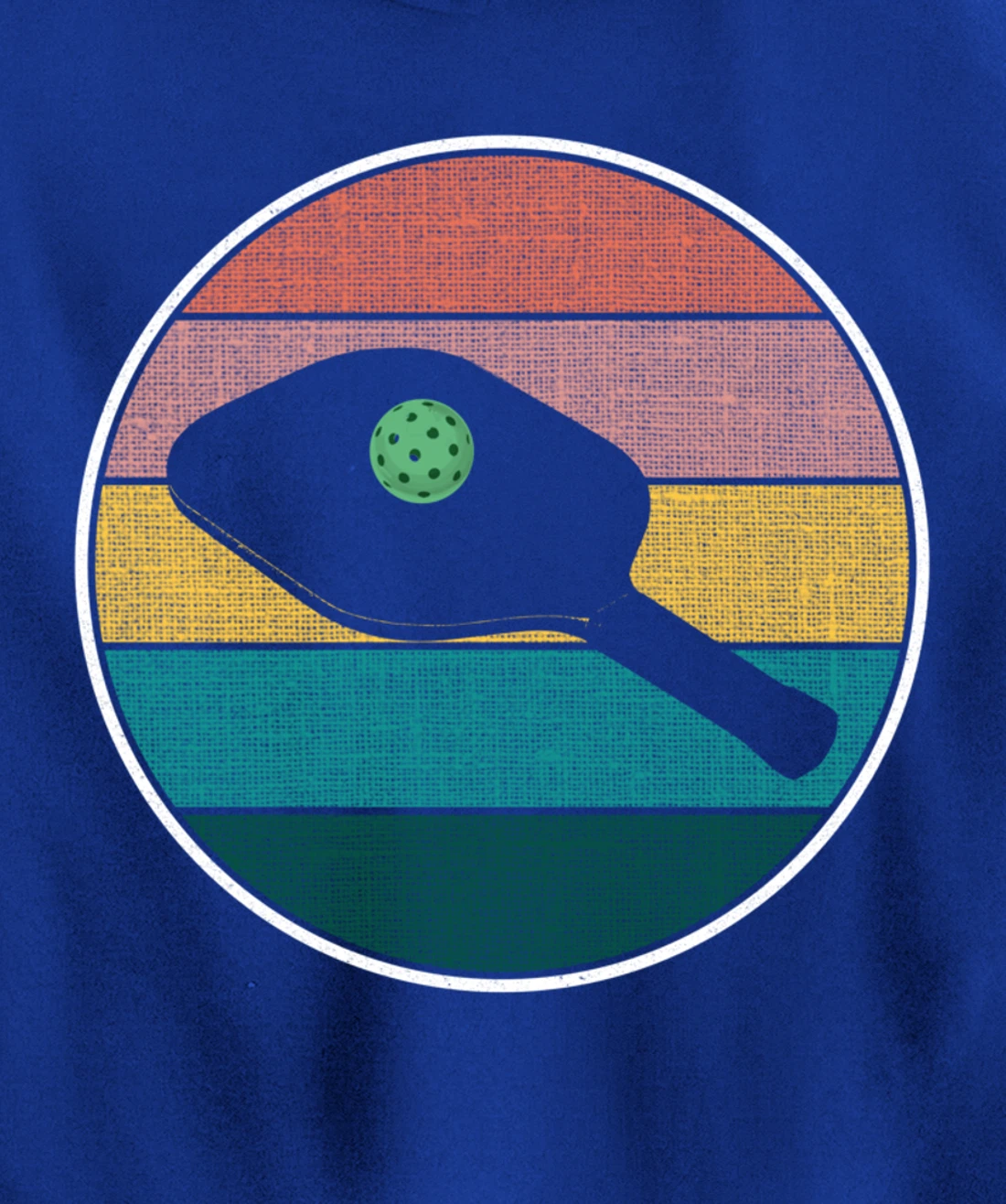 Pickleball Vintage Retro Sunset Ball - Funny Pickleball Joke Pullover Hoodie