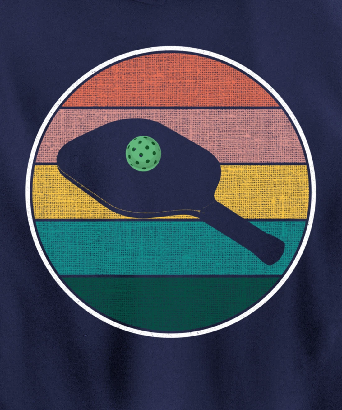 Pickleball Vintage Retro Sunset Ball - Funny Pickleball Joke Pullover Hoodie