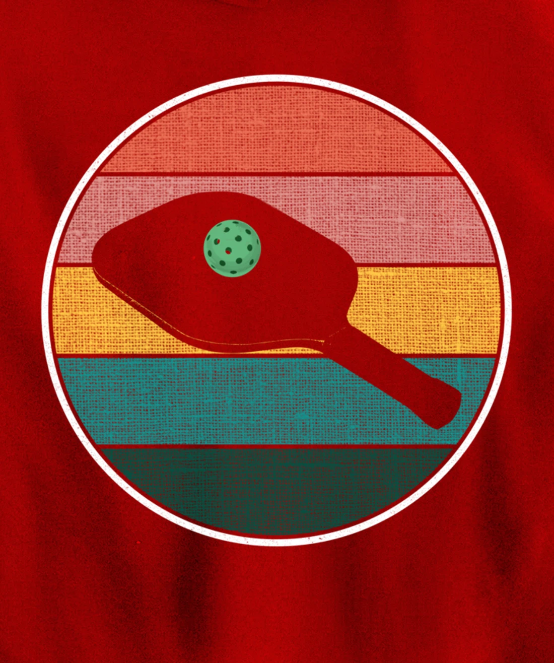 Pickleball Vintage Retro Sunset Ball - Funny Pickleball Joke Pullover Hoodie