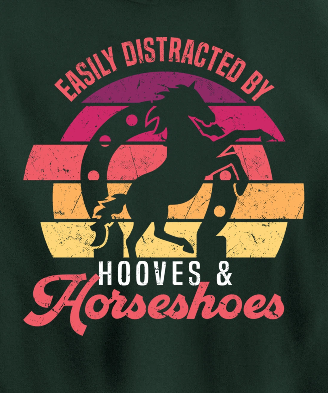 Easily Distracted By Hooves And Horseshoes Funny Farrier Pullover Hoodie