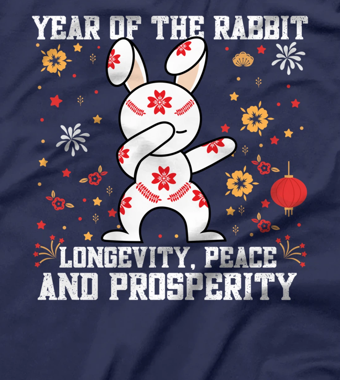 Rabbit Chinese New Year 2023 Longevity, peace and prosperity T-Shirt