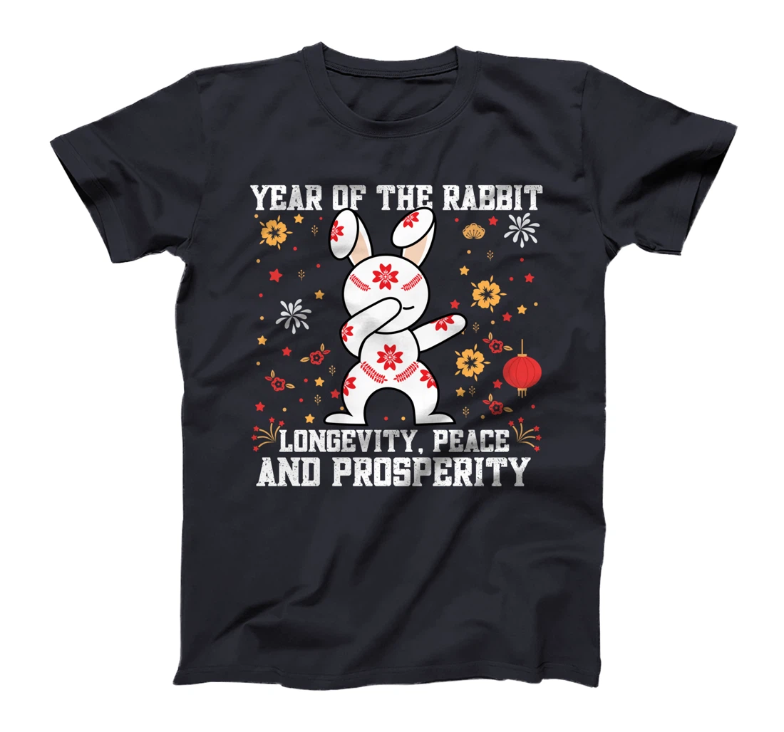 Rabbit Chinese New Year 2023 Longevity, peace and prosperity T-Shirt
