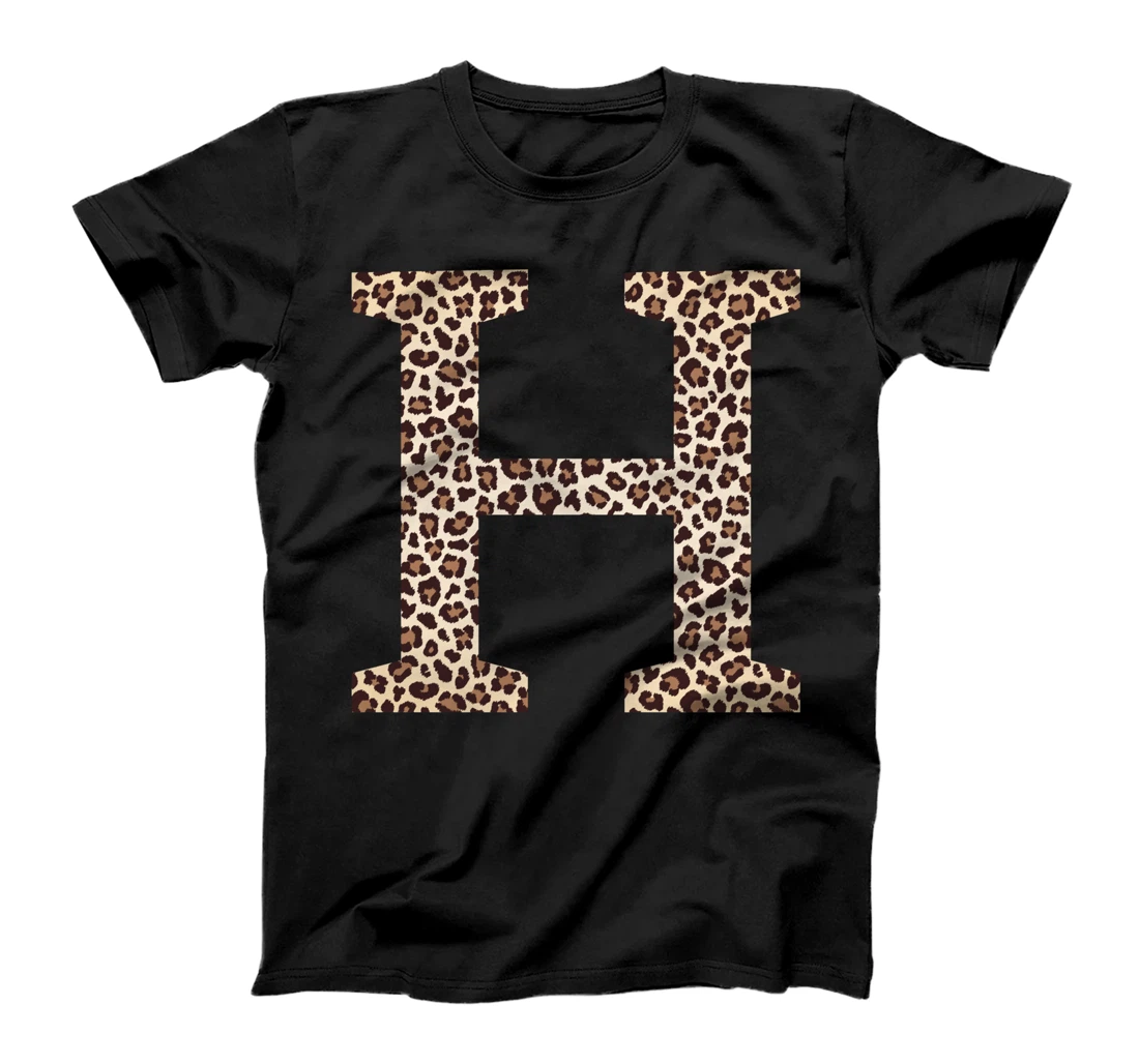 letter H leopard skin print pattern initial name monogram T-Shirt