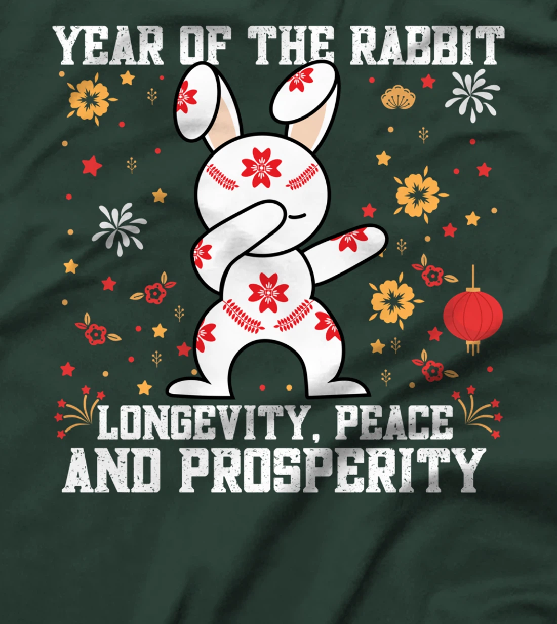 Rabbit Chinese New Year 2023 Longevity, peace and prosperity T-Shirt