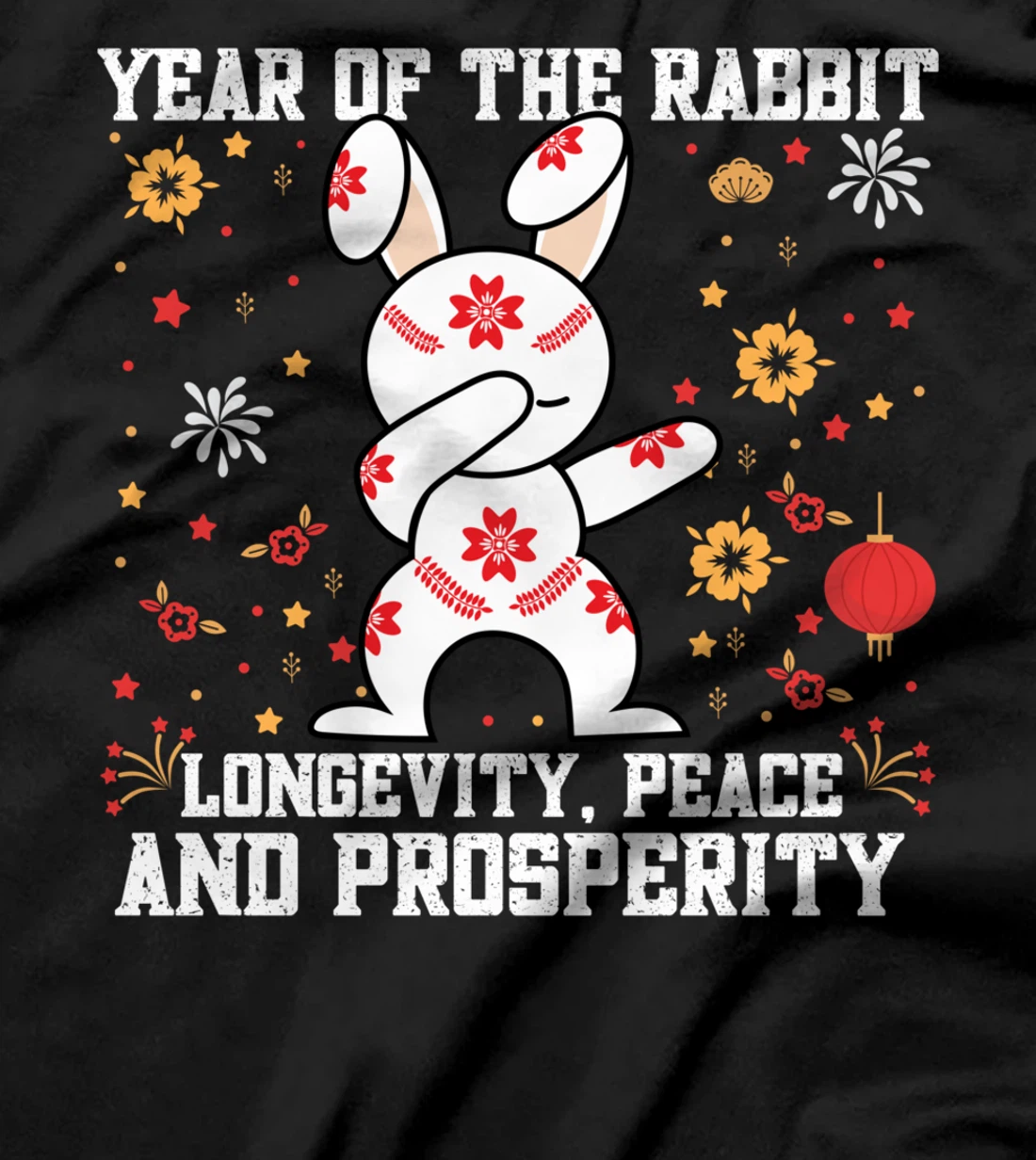 Rabbit Chinese New Year 2023 Longevity, peace and prosperity T-Shirt