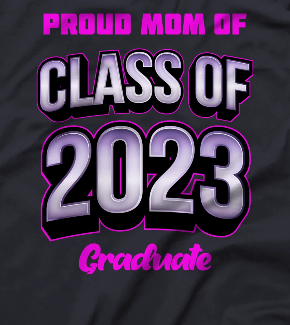 Cool Proud Mom of Class Of 2023 Floral Illustration Graphic T-Shirt