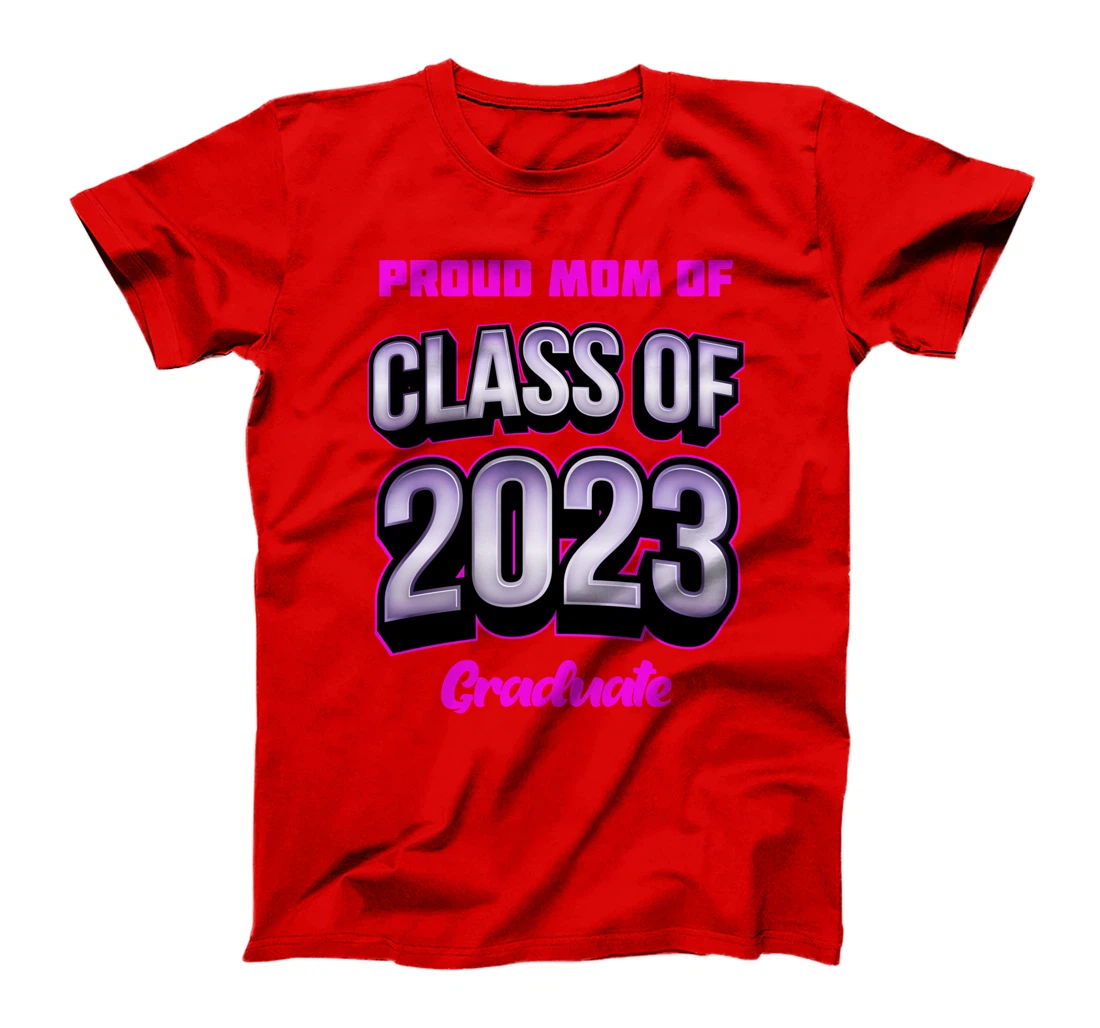 Cool Proud Mom of Class Of 2023 Floral Illustration Graphic T-Shirt