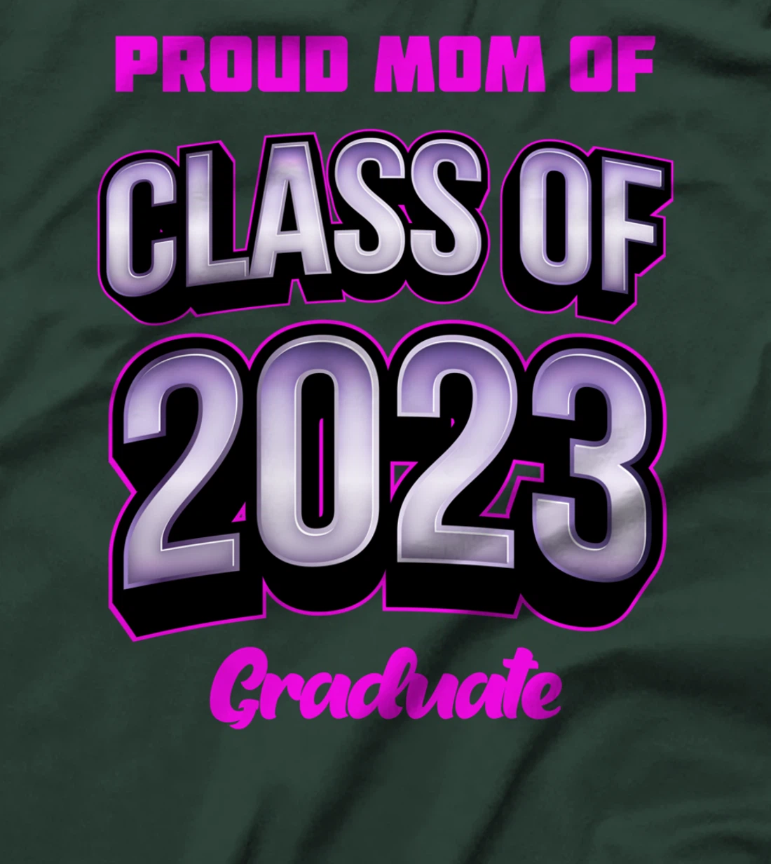 Cool Proud Mom of Class Of 2023 Floral Illustration Graphic T-Shirt
