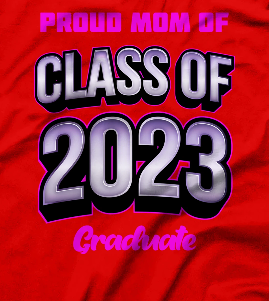 Cool Proud Mom of Class Of 2023 Floral Illustration Graphic T-Shirt