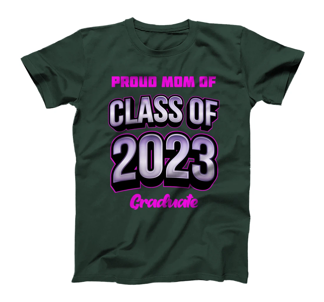 Cool Proud Mom of Class Of 2023 Floral Illustration Graphic T-Shirt