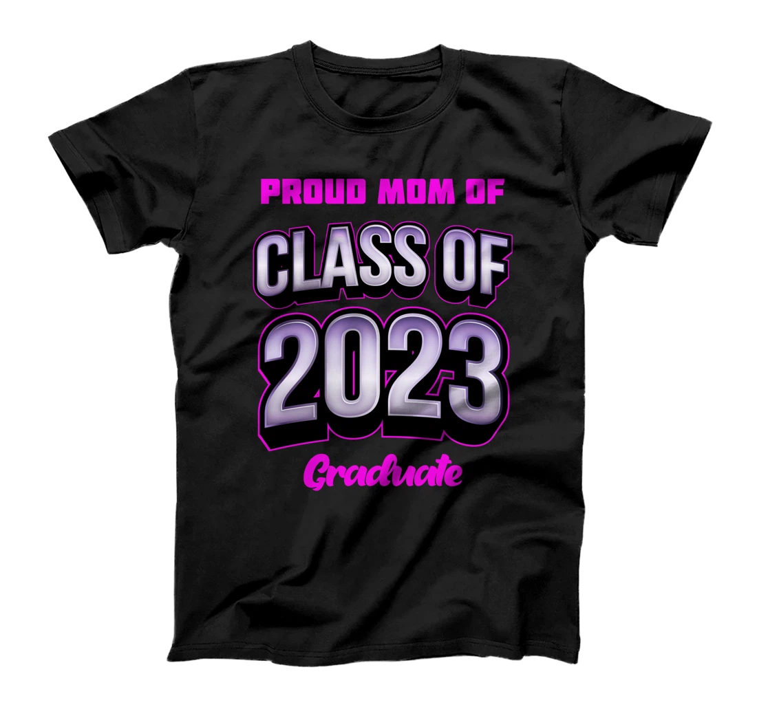 Cool Proud Mom of Class Of 2023 Floral Illustration Graphic T-Shirt