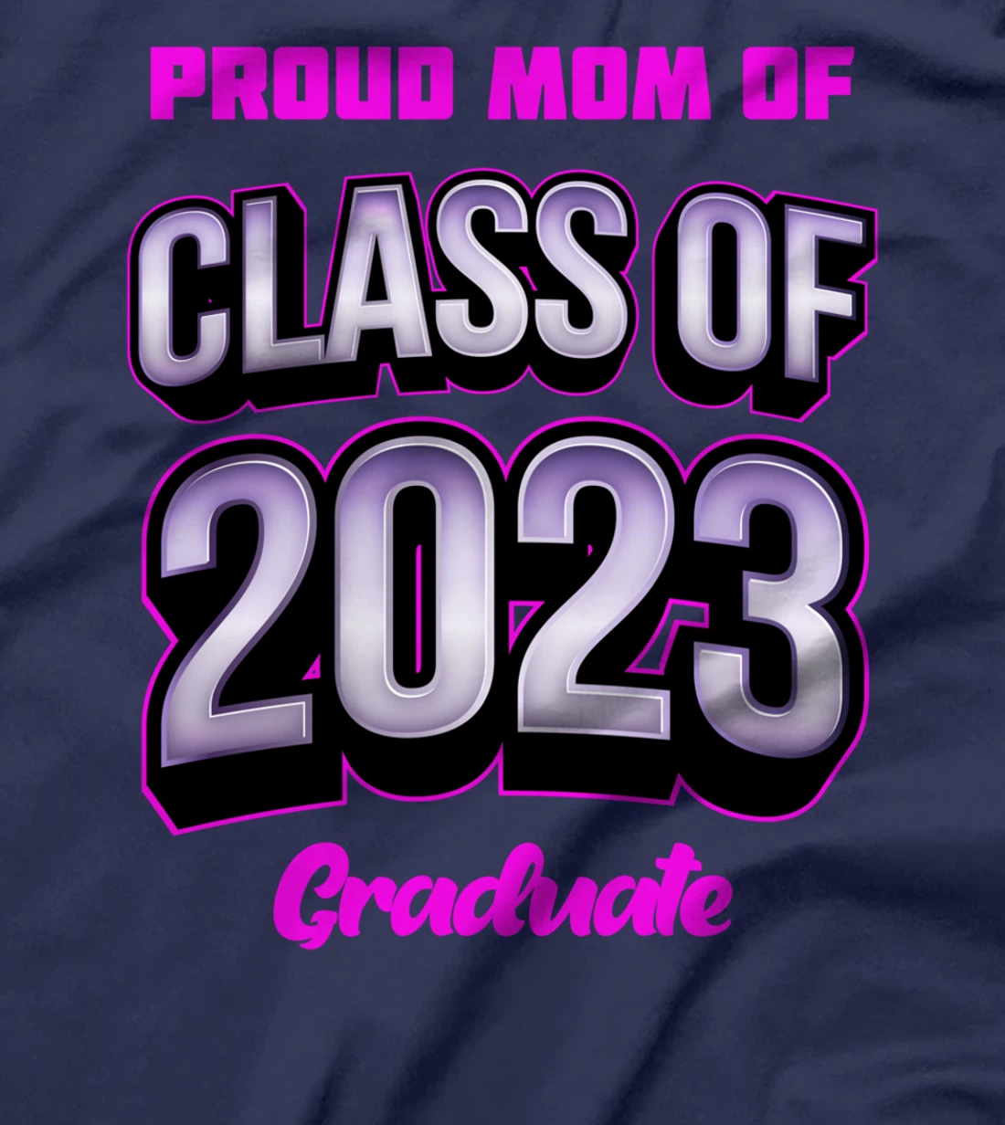 Cool Proud Mom of Class Of 2023 Floral Illustration Graphic T-Shirt