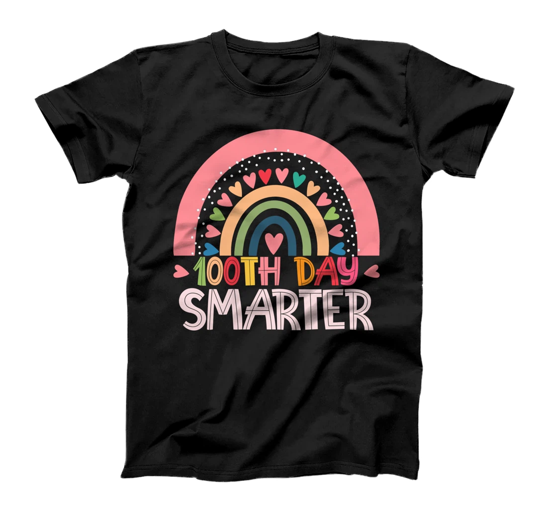 100th Day of School Teacher - 100 days smarter rainbow heart T-Shirt