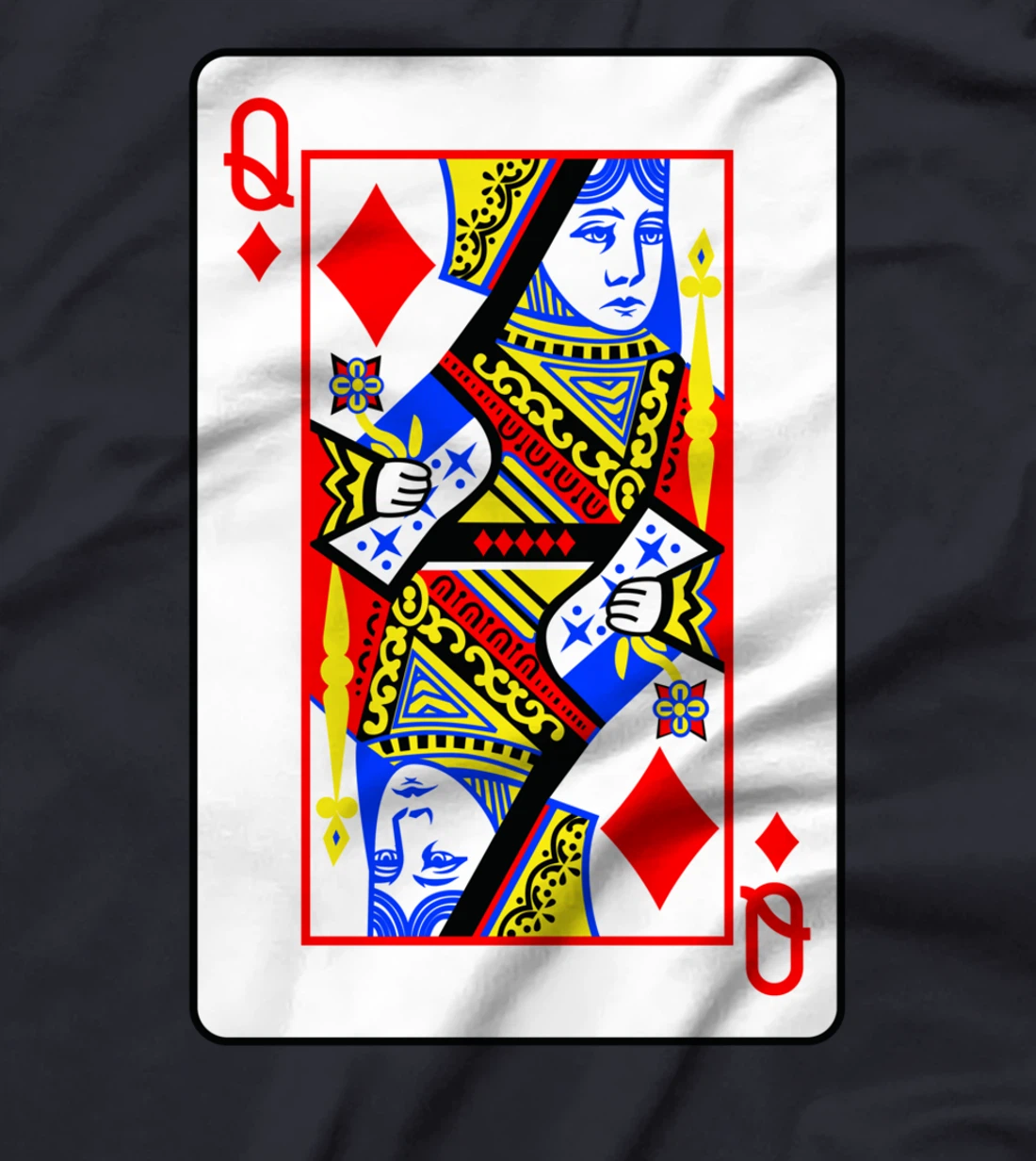 Queens Of Diamonds Poker Card Games Playing Cards Black Jack T-Shirt
