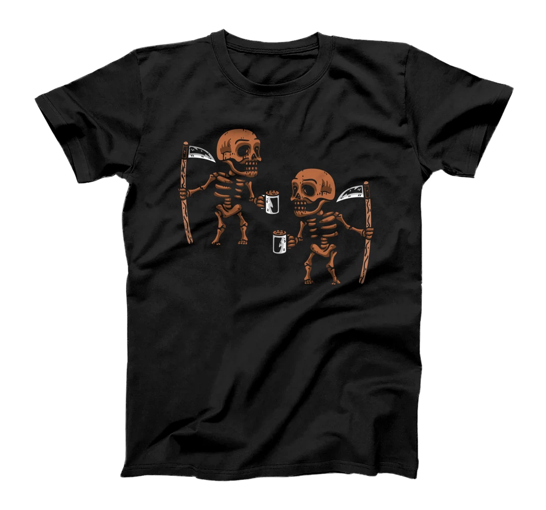 Melanin Skeleton Drinking Coffee Black History Month BLM T-Shirt