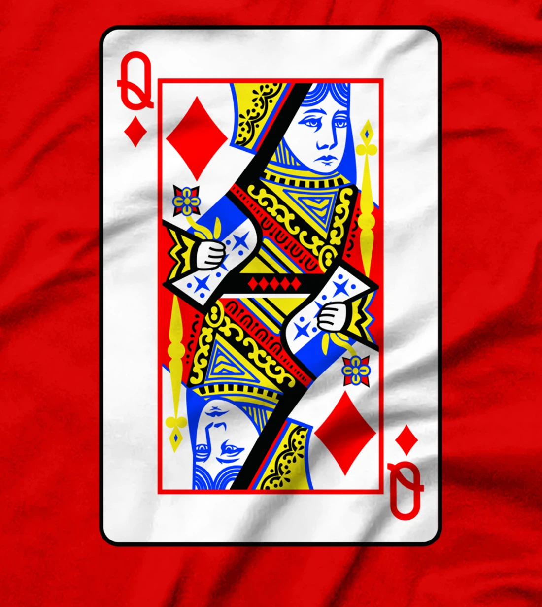 Queens Of Diamonds Poker Card Games Playing Cards Black Jack T-Shirt