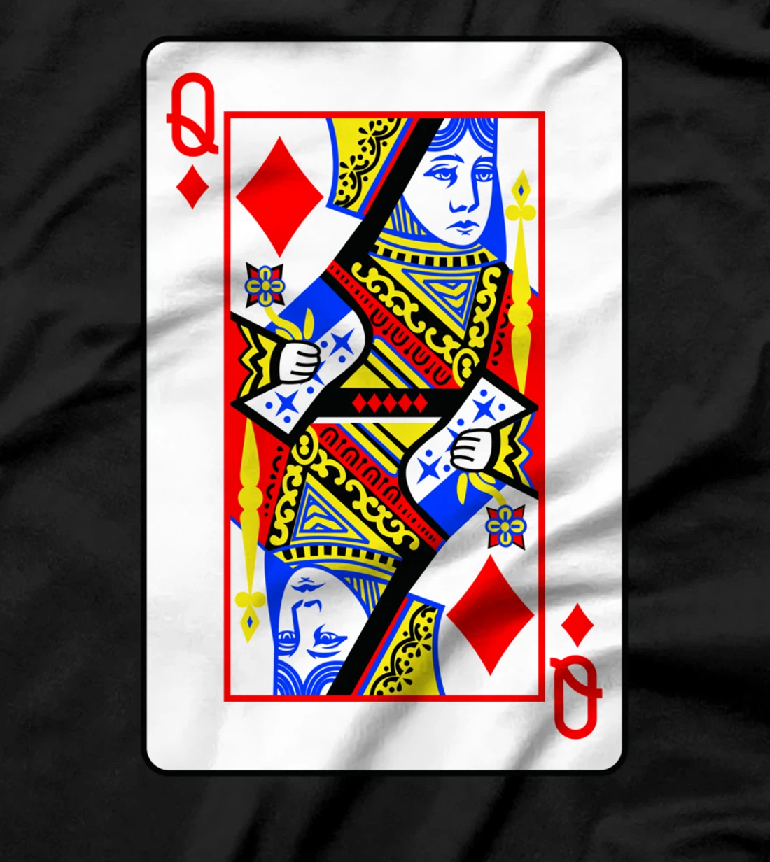 Queens Of Diamonds Poker Card Games Playing Cards Black Jack T-Shirt