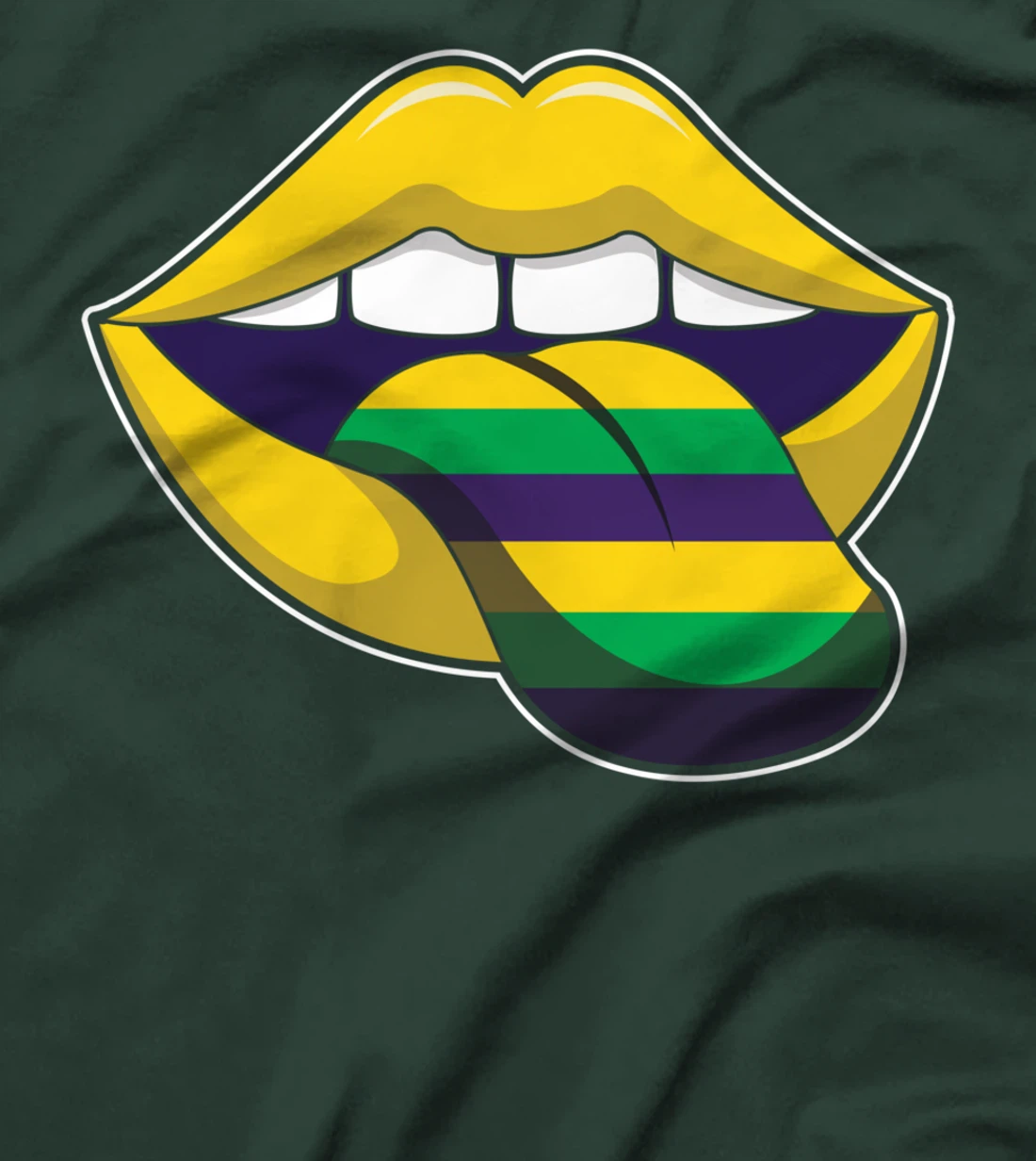 Tongue Lick Lips Mardi Festival Parade Beads Mardi Gras T-Shirt