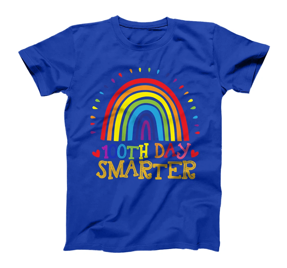 100th Day of School Teacher - 100 days smarter rainbow cute T-Shirt