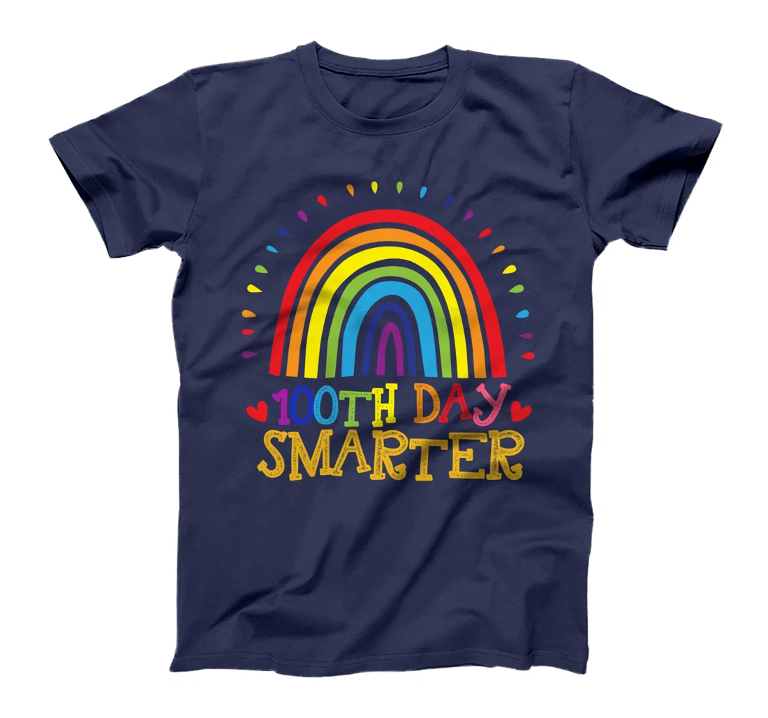 100th Day of School Teacher - 100 days smarter rainbow cute T-Shirt
