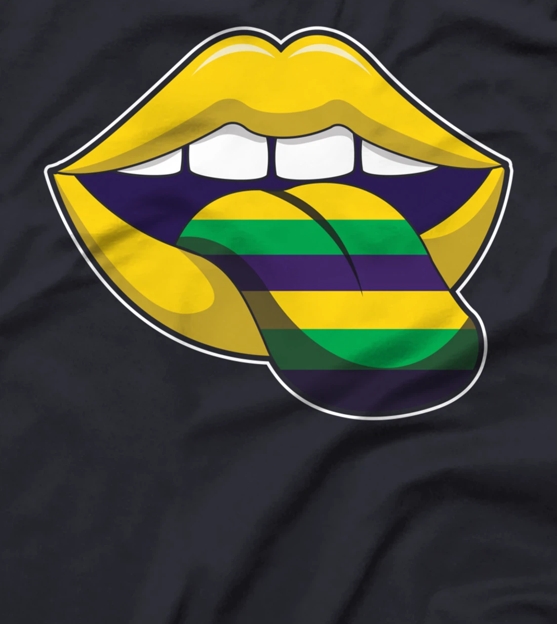 Tongue Lick Lips Mardi Festival Parade Beads Mardi Gras T-Shirt